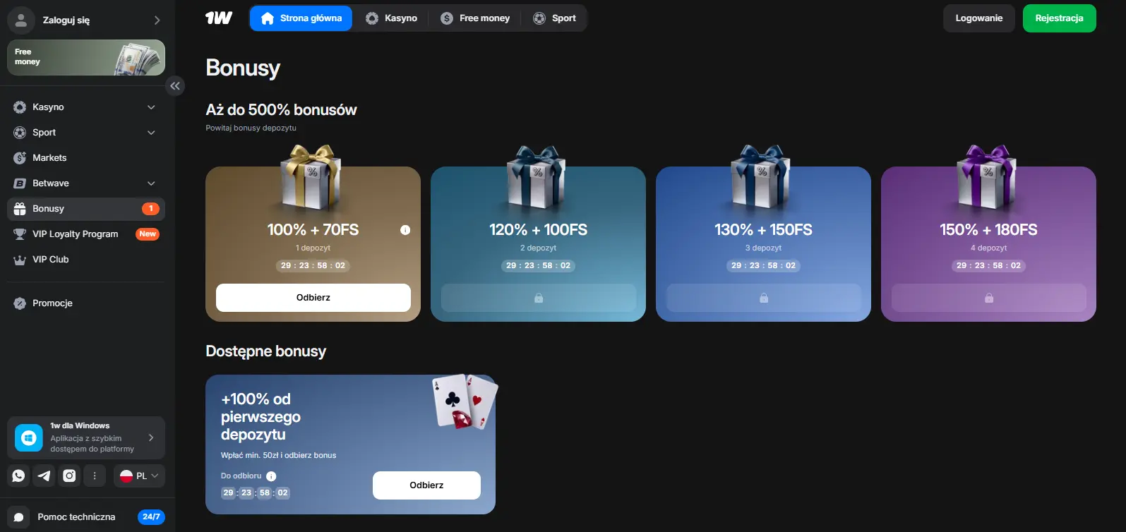 Co daje bonus powitalny 1Win Casino nowym graczom